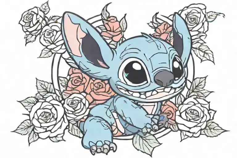 Stitch Disney And Roses
