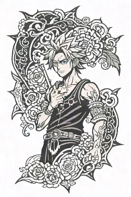 Yami From Black Clover Tattoo Inspired