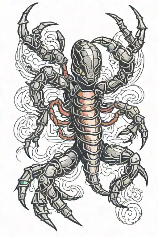 Scorpion Black With Red Accent