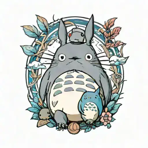 Totoro Sibling Tattoo With Year