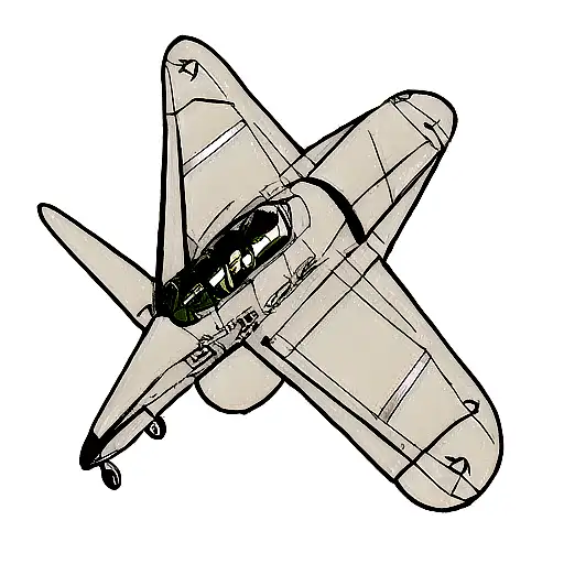 Symbol Of Aviation Engineer With A Aircraft With Cowboy Beebop Style