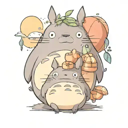Totoro Sibling Tattoo Basic 2D
