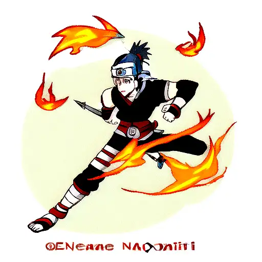 Kunai From Naruto With Fire