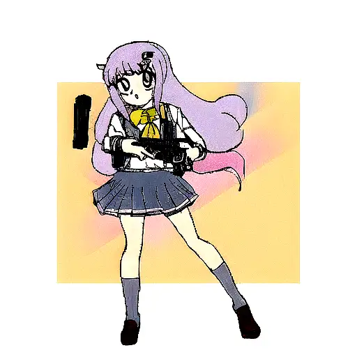 Loli School Anime Girl With Gun