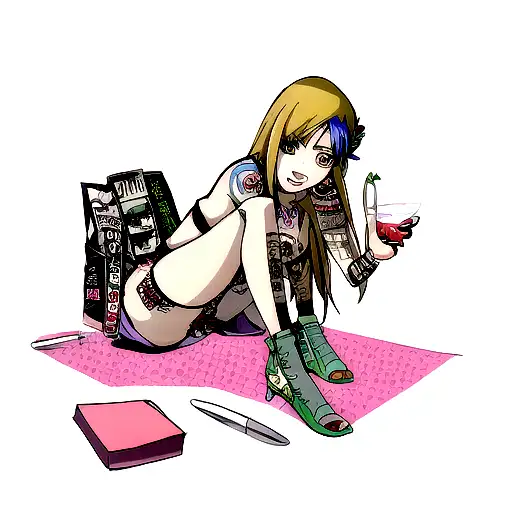 Beautiful Girl With Tatoos And Alcohol