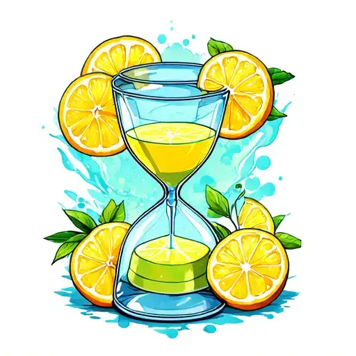 Hourglass With Lemonade Glass
