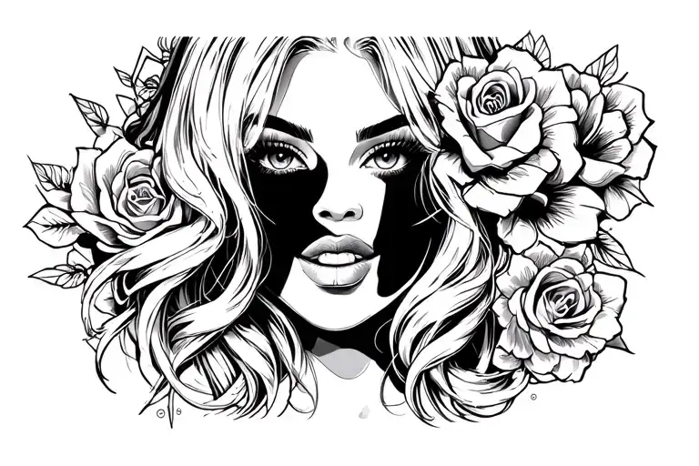 Traditional Style Black And White Lady Gaga