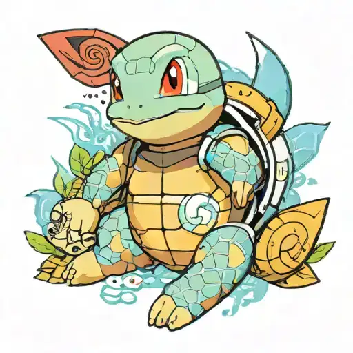 Squirtle With Naruto Headband And Gokus Clothes