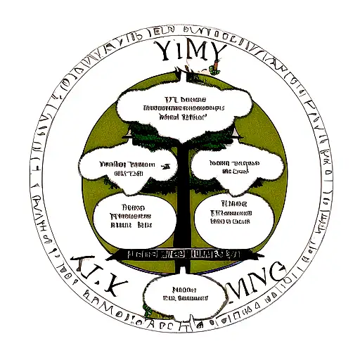 Family Tree With Viking Symbols And Names Incorporated