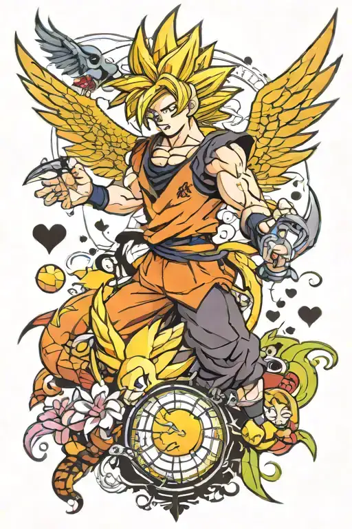 Dragonball Z And Kingdom Hearts And Disney And A Phoenix