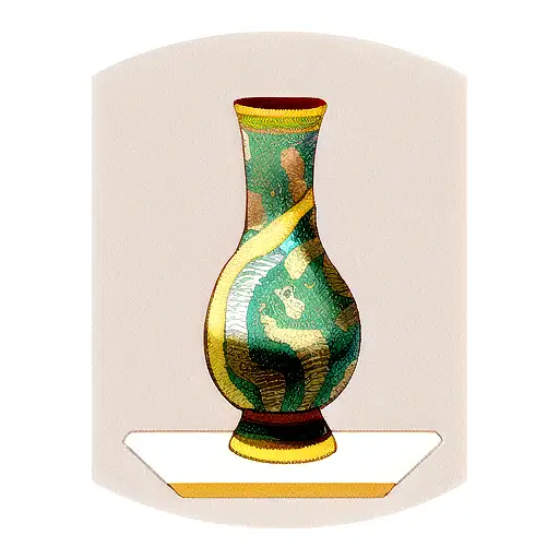 Native Vase With Small And Thin Snake Wrapped Around Vase Neck