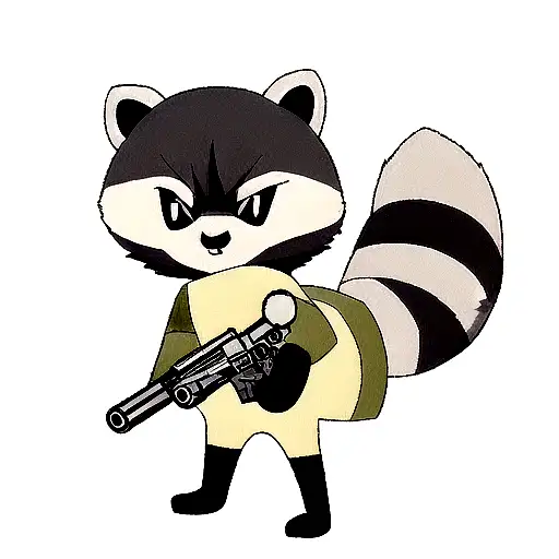 Racoon With A Gun