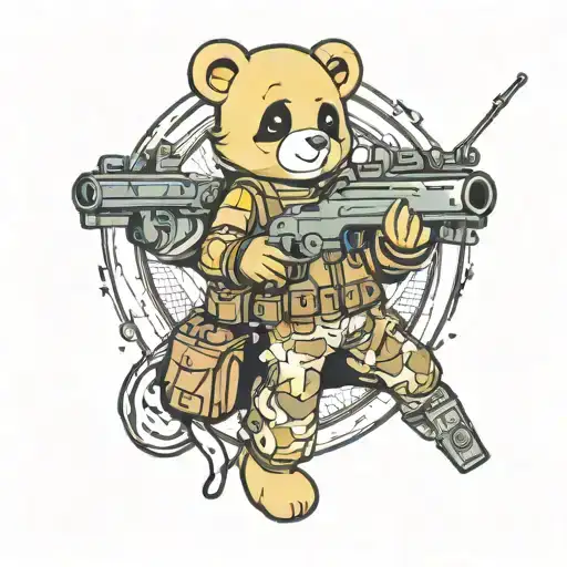Radio Operator Carebear With Machine Gun Morphing