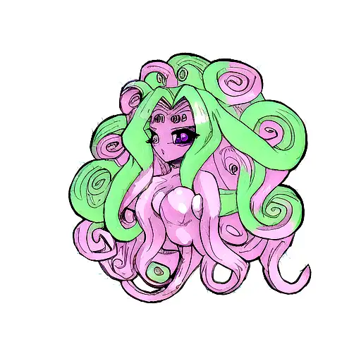 Colored Medusa For Upper Chest
