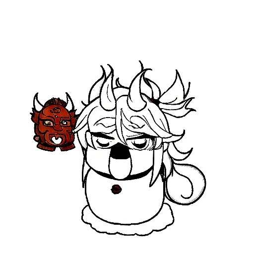 Oni Mask And Cheryblossom Tree