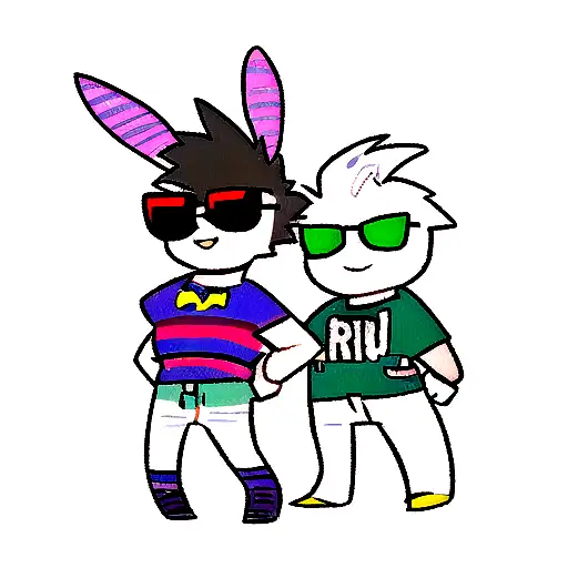 A Cartoon Male Punk Rock Rabbit Character Wearing Sunglasses