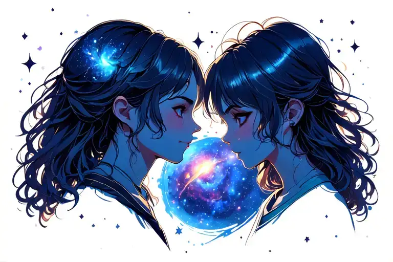 Galaxy Filled With Sibling Bond Represented