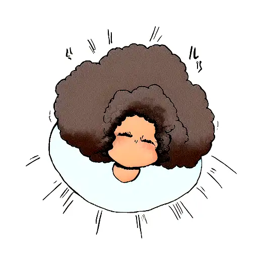 Black Girl With Afro Getting Sucked Up Into Space