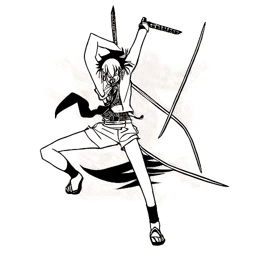 Minato Namikatze Tattoo Mit Kunai Black And White