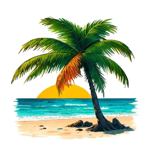 Simple Sunset Beach No Palma Tree