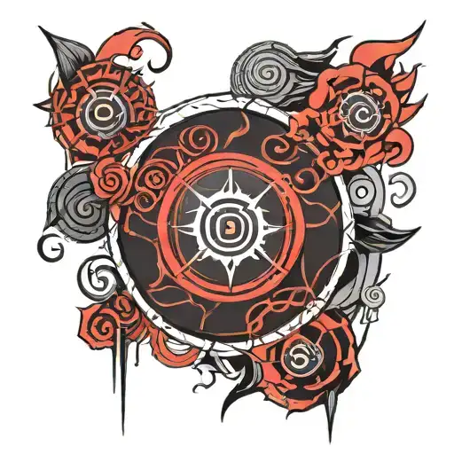 Itachi Sharingan Tattoo Design Combining Elements