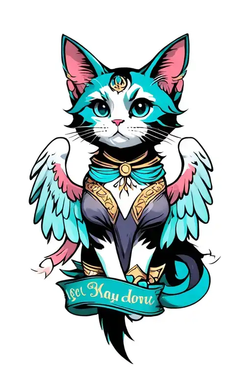 A Winged Cat With Human Lege