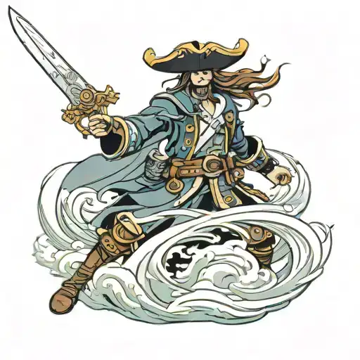 Ship Pirate Wave Sword Knight