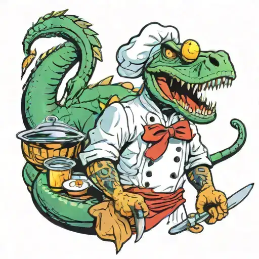 Dinosaur Chef With Beard