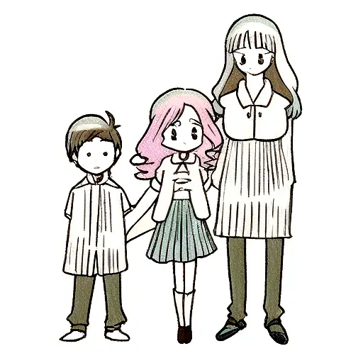 Mother With Elder Son And Younger Daughter