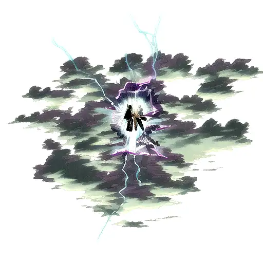 Storm From X-men With Clouds In Background And Lightning Coming From Hands In Color