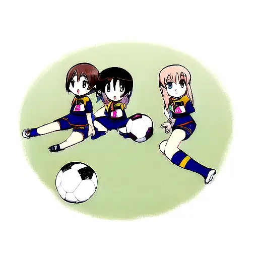 Four Friends And A Soccer Ball