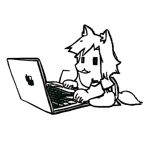 Husky With Laptop