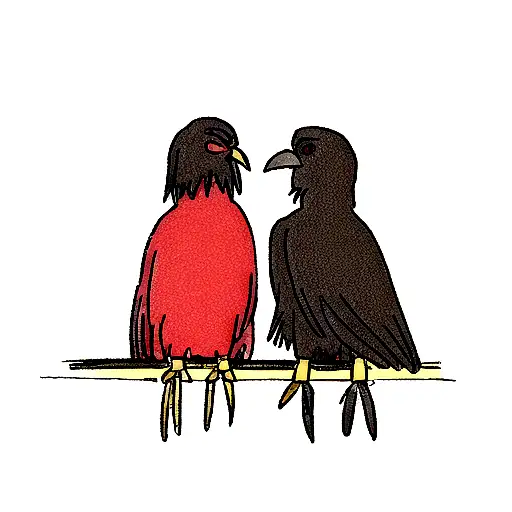 Crow Red And Black