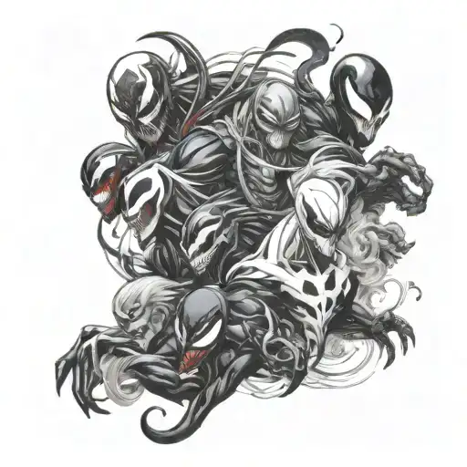 Marvel Venomized Characters Surrounded