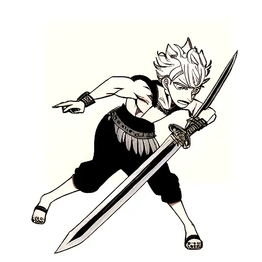 Asta From Black Clover With His Sword In Bouth Hands
