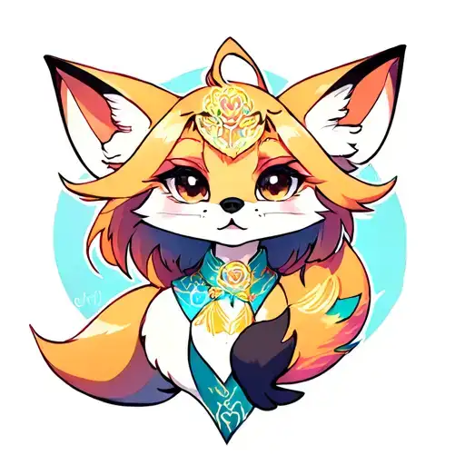 Colored Virgo Fox Playing