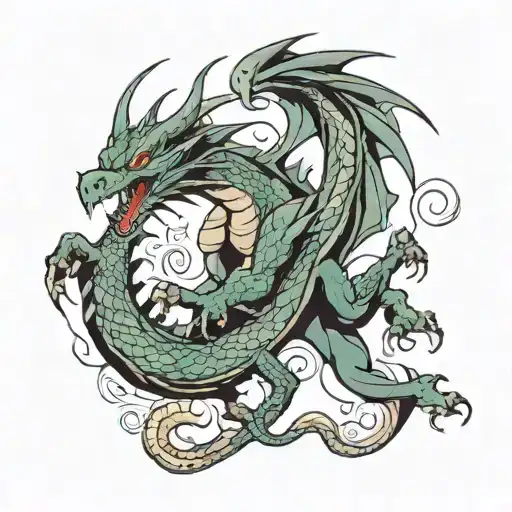 Dragon Climbing Up Arm