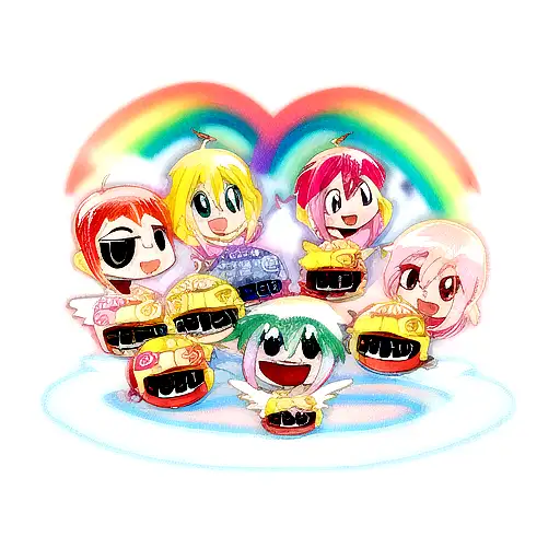 Lightning Mcqueen Rainbow And Angel Mater