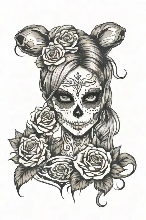 Skull Girl Face
