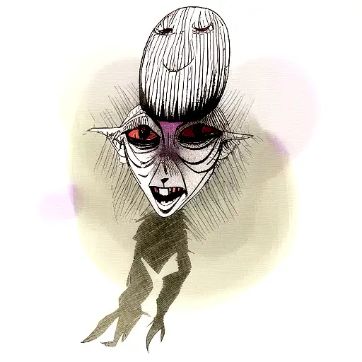 A Junji Ito Inspired Tattoo Of A Twisted And Eerie Cartoon Character From Your Favorite Shows