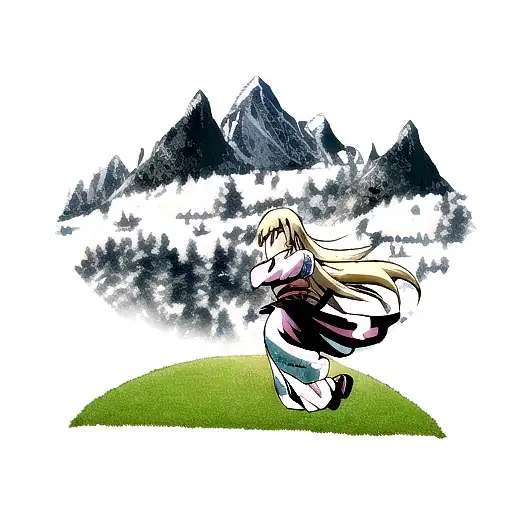 A Montana Landscape With Hidden Elements Of Jujitsu Kasien Techniques And Disney Princess Symbols