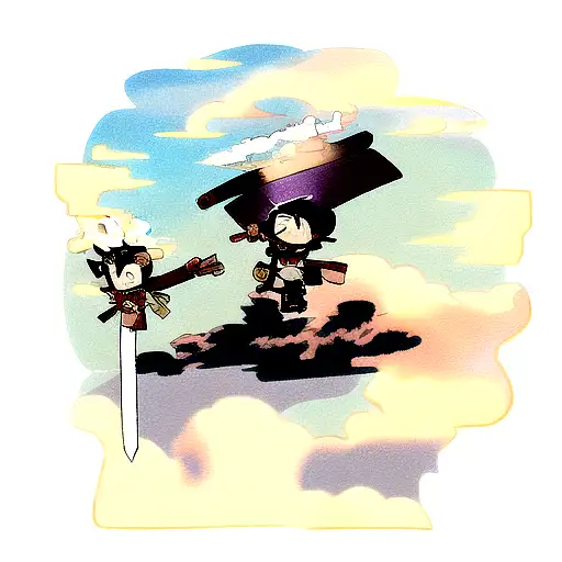 Samurai Swords With Clouds
