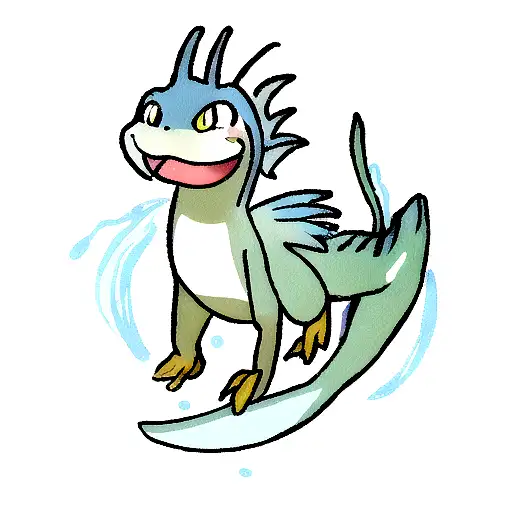 A Cute Water Dragon With Hints Of Blue