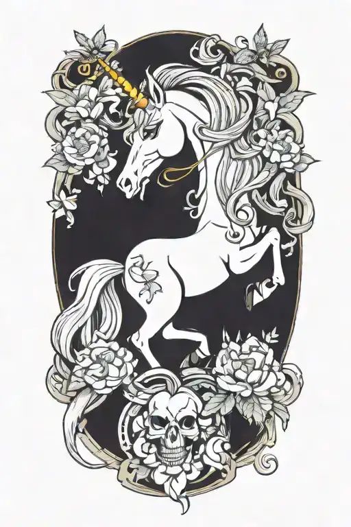 A Unicorn Smoking A Joint Sitting