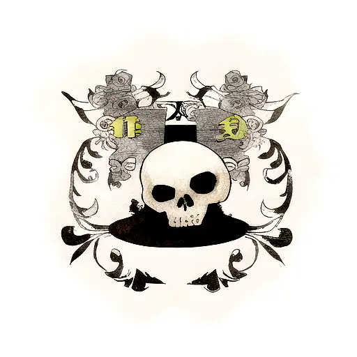Skull With Letter E