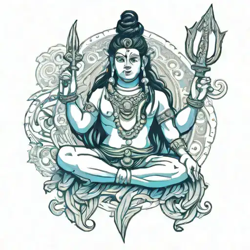 Hindu Mythology Inspired Tattoo Design Featuring Lord Shiva