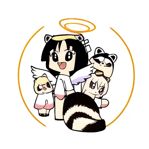 Raccoon Angel With Halo