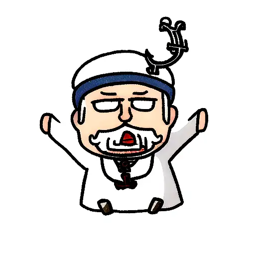 Old Man Sailor With Anchor