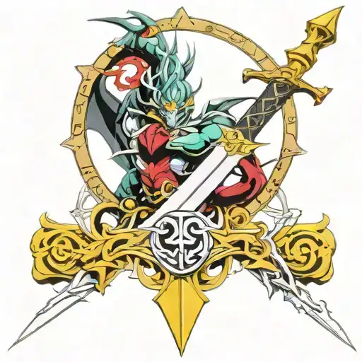 Meliodas Sacred Treasure Lostvayne Sword Combined With Sin Of Wrath Demon Dragon Mark