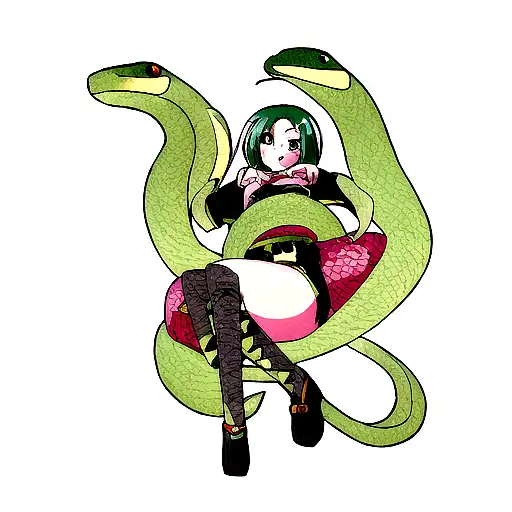 A Snake Wrap Around A Pretty Girl